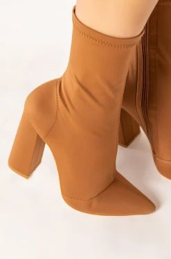 AZALEA WANG NOTHING LASTS FOREVER CHUNKY BOOTIE IN BROWN -Azalea Wang store azalea wang nothing lasts forever chunky bootie in brown brown 5 5