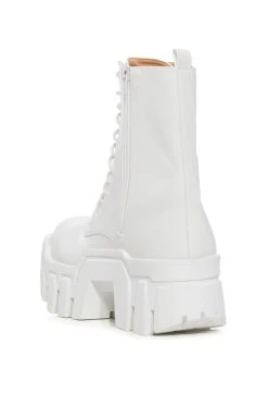 AZALEA WANG OLYMPIA WHITE CHUNKY BOOTIE -Azalea Wang store azalea wang olympia white chunky bootie white 4 4