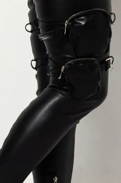 AZALEA WANG ONE STEP AHEAD OF YOU THIGH HIGH FLAT BOOT WITH 4 WAY STRETCH -Azalea Wang store azalea wang one step ahead of you thigh high flat boot BLACK PU 6 6