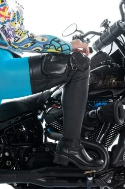 AZALEA WANG ONE STEP AHEAD OF YOU THIGH HIGH FLAT BOOT WITH 4 WAY STRETCH -Azalea Wang store azalea wang one step ahead of you thigh high flat boot black pu 1 1 1