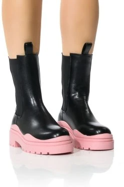 AZALEA WANG ONLY IN MY DREAMS FLATFORM BOOTIE IN PINK -Azalea Wang store azalea wang only in my dreams flatform bootie in pink pink 1 1 c1