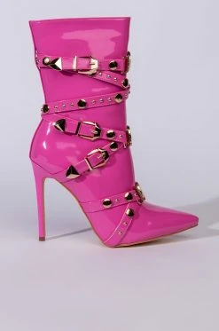 AZALEA WANG OVER AND OUT STILETTO BOOTIE IN PINK -Azalea Wang store azalea wang over and out stiletto bootie in pink pink 3 3