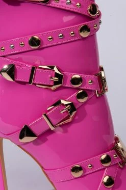 AZALEA WANG OVER AND OUT STILETTO BOOTIE IN PINK -Azalea Wang store azalea wang over and out stiletto bootie in pink pink 6 6