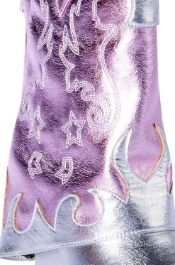 AZALEA WANG PARTY IN THE USA FOLD OVER WESTERN BOOT IN METALLIC -Azalea Wang store azalea wang party in the usa fold over western boot in metallic silver 5 5