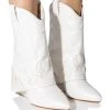 AZALEA WANG PARTY IN THE USA FOLD OVER WESTERN BOOT IN WHITE -Azalea Wang store azalea wang party in the usa fold over western boot in white white 1 1