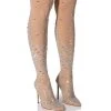 AZALEA WANG ROXY RHINESTONE THIGH HIGH STILETTO BOOT IN NUDE -Azalea Wang store azalea wang roxy rhinestone thigh high stiletto boot in nude nude 1 1