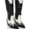 AZALEA WANG SALLY WESTERN BOOTIE IN BLACK WHITE -Azalea Wang store azalea wang sally western bootie in black white black white 1 1