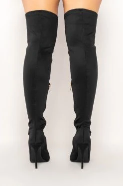 AZALEA WANG SHEER LUCK STILETTO BOOT IN BLACK -Azalea Wang store azalea wang sheer luck stiletto boot in black black 4 4