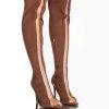 AZALEA WANG SHEER LUCK STILETTO BOOT IN BROWN -Azalea Wang store azalea wang sheer luck stiletto boot in brown brown 1 1