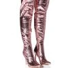 AZALEA WANG SHOWSTOPPER OVER THE KNEE STILETTO BOOT IN PINK -Azalea Wang store azalea wang showstopper over the knee stiletto boot in pink pink 1 1