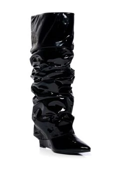 AZALEA WANG SIF WEDGE BOOT IN BLACK -Azalea Wang store azalea wang sif wedge boot in black black 3 3 c1