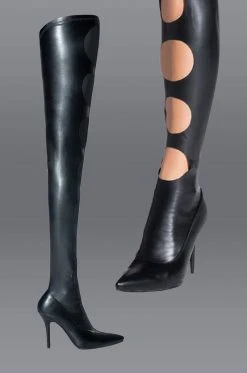 AZALEA WANG SILVIA STRETCH THIGH HIGH BOOT IN BLACK -Azalea Wang store azalea wang silvia stretch thigh high boot in black black 1 1 c1 c1