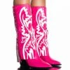 AZALEA WANG SIMPLY BELOW THE KNEE WESTERN BOOTIE IN PINK -Azalea Wang store azalea wang simply below the knee western bootie in pink pink 2 2