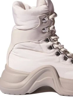 AZALEA WANG SKYLAR EDGY LACE UP BOOTIE IN SAND -Azalea Wang store azalea wang skylar edgy lace up bootie in sand sand 5 5 c1 c1