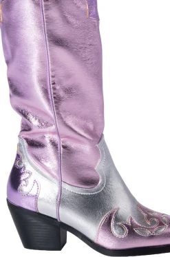 AZALEA WANG SPICE IT UP CHUNKY WESTERN BOOT IN PINK MULTI -Azalea Wang store azalea wang spice it up chunky western boot in pink multi multi 5 5