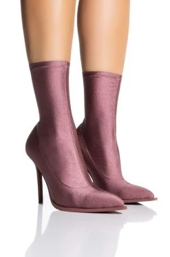 AZALEA WANG STAR STRETCH SERENITY BOOTIE IN TAUPE