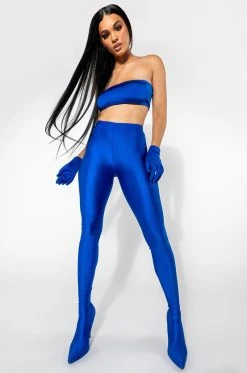 AZALEA WANG STAR STRETCH STILETTO PANT BOOT IN BLUE 31 AZALEA WANG STAR STRETCH STILETTO PANT BOOT IN BLUE -Azalea Wang store azalea wang star stretch stiletto pant boot in blue blue 5 5