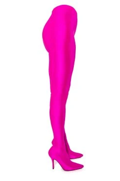 AZALEA WANG STAR STRETCH STILETTO PANT BOOT IN FUCHSIA -Azalea Wang store azalea wang star stretch stiletto pant boot in fuchsia fuchsia 15 15