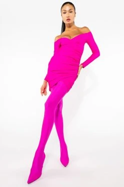 AZALEA WANG STAR STRETCH STILETTO PANT BOOT IN FUCHSIA -Azalea Wang store azalea wang star stretch stiletto pant boot in fuchsia fuchsia 9 9