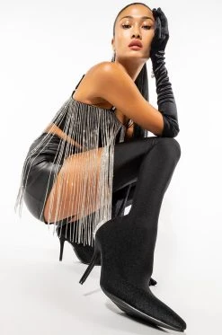 AZALEA WANG STAR STRETCH THIGH HIGH STILETTO BOOT IN BLACK -Azalea Wang store azalea wang star stretch thigh high stiletto boot in black black 3 3 c1 c1 c1 c1