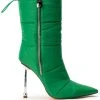 AZALEA WANG STEPPING OUT STILETTO PUFFER BOOTIE IN GREEN -Azalea Wang store azalea wang stepping out stiletto puffer bootie in green green 2 2