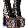 AZALEA WANG STOMP EMBELLISHED LACE UP BOOTIE IN MULTI -Azalea Wang store azalea wang stomp embellished lace up bootie in multi multi 1 1
