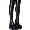 AZALEA WANG STRUT THIS WAY THIGH HIGH PLATFORM BOOT IN BLACK -Azalea Wang store azalea wang strut this way thigh high platform boot in black black 1 1