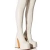 AZALEA WANG STRUT THIS WAY THIGH HIGH PLATFORM BOOT IN WHITE -Azalea Wang store azalea wang strut this way thigh high platform boot in white white 1 1