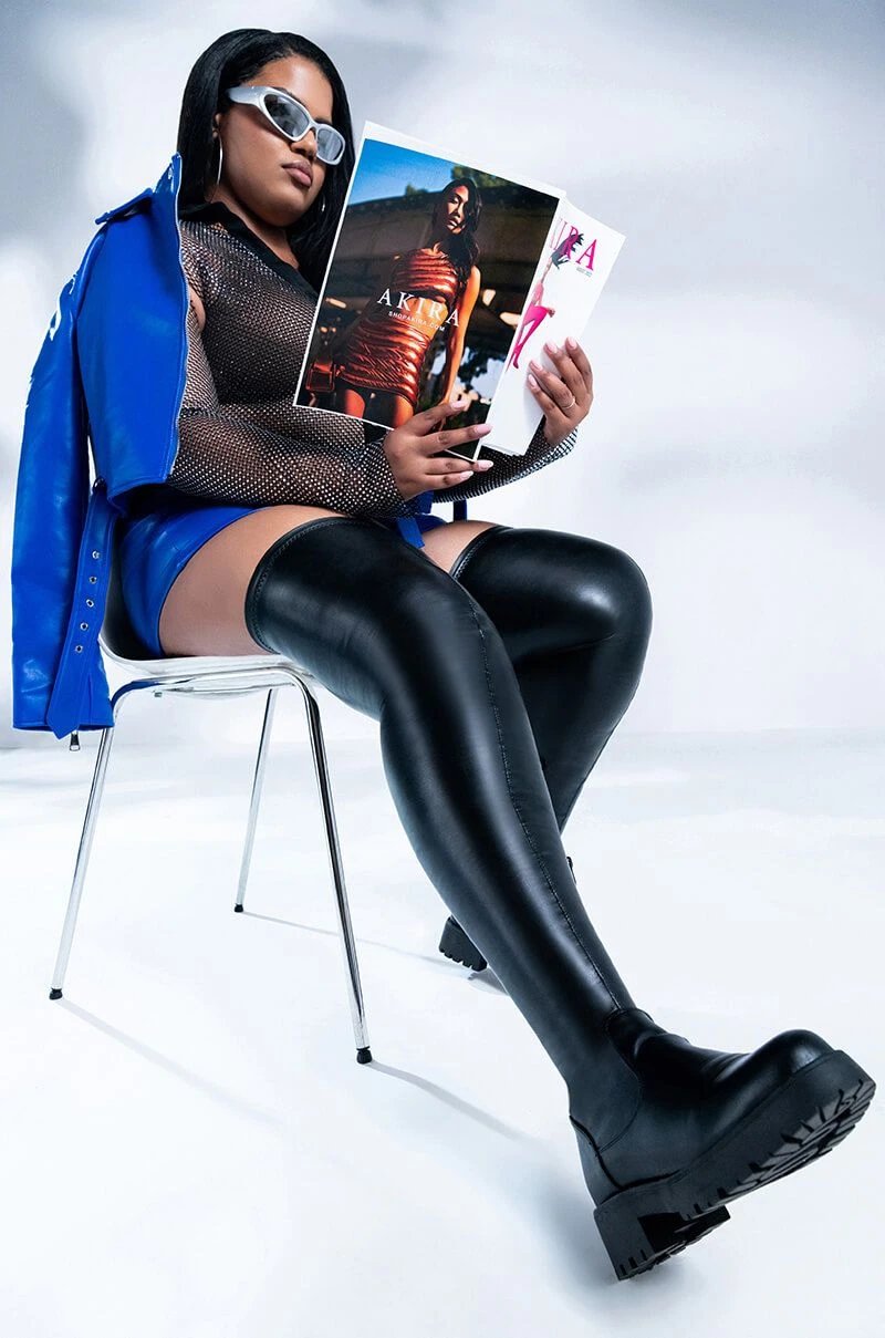 AZALEA WANG SURGICAL FLATFORM BOOT WITH 4 WAY STRETCH IN STRETCH PU 12 AZALEA WANG SURGICAL FLATFORM BOOT WITH 4 WAY STRETCH IN STRETCH PU - Image 10