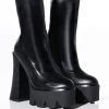 AZALEA WANG TATI CHUNKY BOOT IN BLACK -Azalea Wang store azalea wang tati chunky boot in black black 1 1