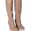 AZALEA WANG TEXAS EMBELLISHED WESTERN BOOT IN NUDE
