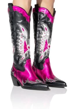 AZALEA WANG THE IT GIRL COWBOY BOOT IN PINK -Azalea Wang store azalea wang the it girl cowboy boot in pink pink 1 1