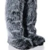 AZALEA WANG TUNDRA FURRY OVER THE KNEE BOOTS IN GRAY -Azalea Wang store azalea wang tundra furry over the knee boots in gray grey 1 1