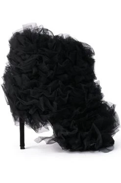 AZALEA WANG TUTU TULLE STILETTO BOOTIE IN BLACK
