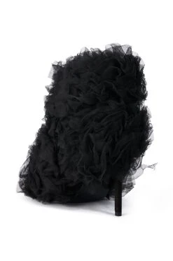 AZALEA WANG TUTU TULLE STILETTO BOOTIE IN BLACK -Azalea Wang store azalea wang tutu tulle stiletto bootie in black black 4 4