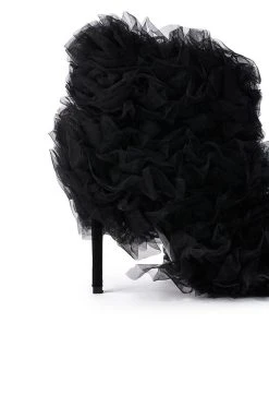 AZALEA WANG TUTU TULLE STILETTO BOOTIE IN BLACK -Azalea Wang store azalea wang tutu tulle stiletto bootie in black black 5 5