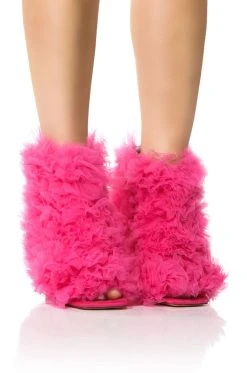 AZALEA WANG TUTU TULLE STILETTO BOOTIE IN FUCHSIA -Azalea Wang store azalea wang tutu tulle stiletto bootie in fuchsia fuchsia 1 1