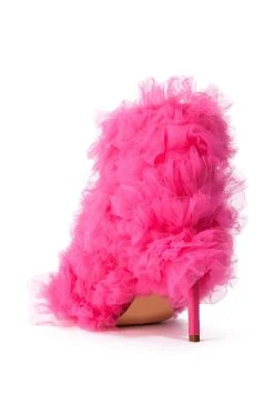 AZALEA WANG TUTU TULLE STILETTO BOOTIE IN FUCHSIA -Azalea Wang store azalea wang tutu tulle stiletto bootie in fuchsia fuchsia 4 4