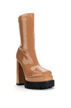 AZALEA WANG VIPER BOOTIE IN TAN -Azalea Wang store azalea wang viper bootie in tan tan 3 3