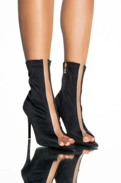 AZALEA WANG WORK FOR IT STILETTO BOOTIE IN BLACK -Azalea Wang store azalea wang work for it stiletto bootie in black black 1 1 c1
