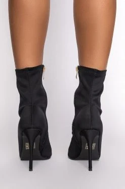 AZALEA WANG WORK FOR IT STILETTO BOOTIE IN BLACK -Azalea Wang store azalea wang work for it stiletto bootie in black black 4 4