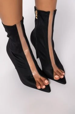 AZALEA WANG WORK FOR IT STILETTO BOOTIE IN BLACK -Azalea Wang store azalea wang work for it stiletto bootie in black black 5 5