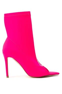 AZALEA WANG WORK FOR IT STILETTO BOOTIE IN FUCHSIA -Azalea Wang store azalea wang work for it stiletto bootie in fuchsia fuchsia 2 2