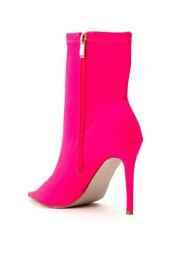 AZALEA WANG WORK FOR IT STILETTO BOOTIE IN FUCHSIA -Azalea Wang store azalea wang work for it stiletto bootie in fuchsia fuchsia 4 4