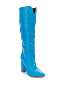 AZALEA WANG YES PLEASE CHUNKY CROC BOOT IN BLUE -Azalea Wang store azalea wang yes please chunky croc boot in blue blue 3 3 c1