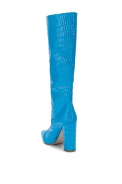 AZALEA WANG YES PLEASE CHUNKY CROC BOOT IN BLUE -Azalea Wang store azalea wang yes please chunky croc boot in blue blue 4 4 c1