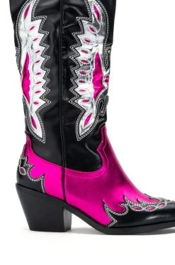 AZALEA WANG THE IT GIRL COWBOY BOOT IN PINK -Azalea Wang store azalea wang zaina wedge boot in pink pink 5 5