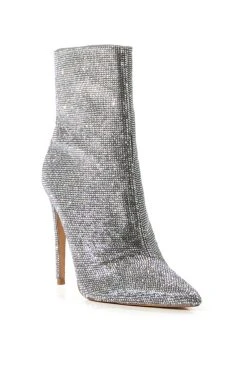 BALLER SILVER GLITTER BOOTIE -Azalea Wang store baller silver glitter bootie silver 5 5 c1
