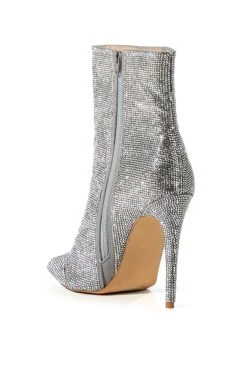 BALLER SILVER GLITTER BOOTIE -Azalea Wang store baller silver glitter bootie silver 6 6 c1