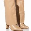 BALTINA CROC TAN FOLD OVER BOOT -Azalea Wang store baltina croc tan fold over boot tan 1 1
